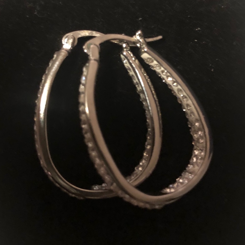 Beautiful Earrings with stones on the interior and exterior